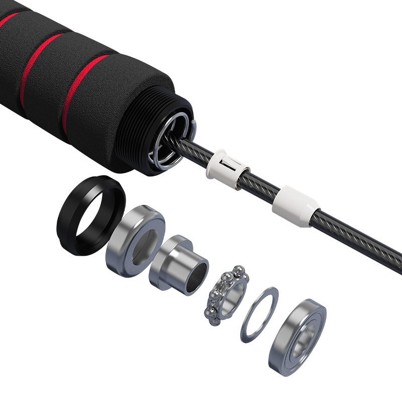 TS-2 Cuerda para saltar con mango de esponja de 5 ranuras para adultos
