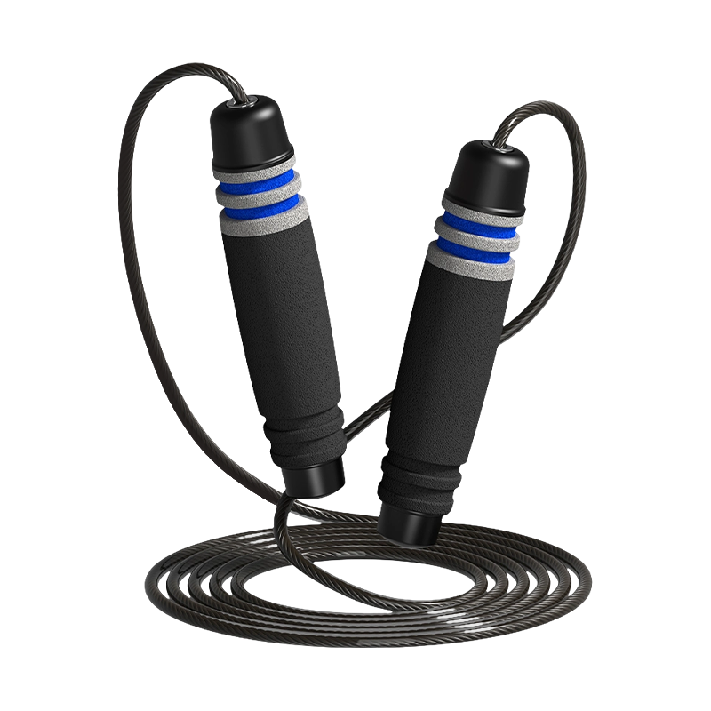 TS-3 Cuerda para saltar con mango de esponja en forma de tambor de 7 ranuras y color único para adultos
