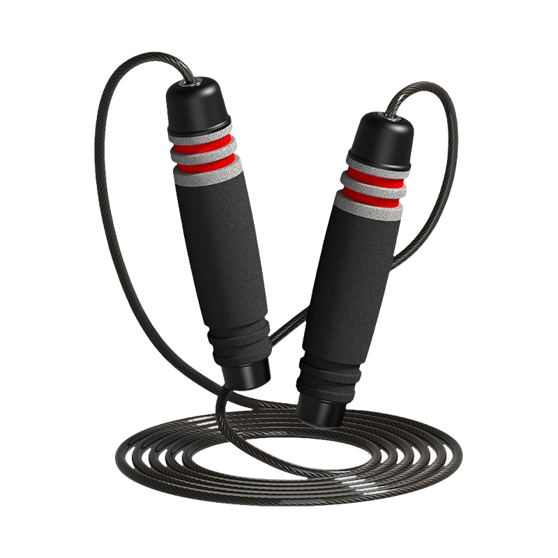 TS-3 Cuerda para saltar con mango de esponja en forma de tambor de 7 ranuras y color único para adultos