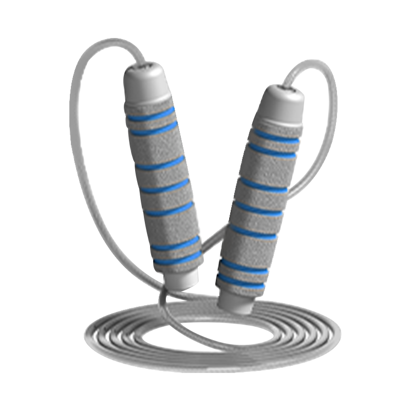 TS-3 Cuerda para saltar con mango de esponja en forma de tambor de 7 ranuras y color único para adultos