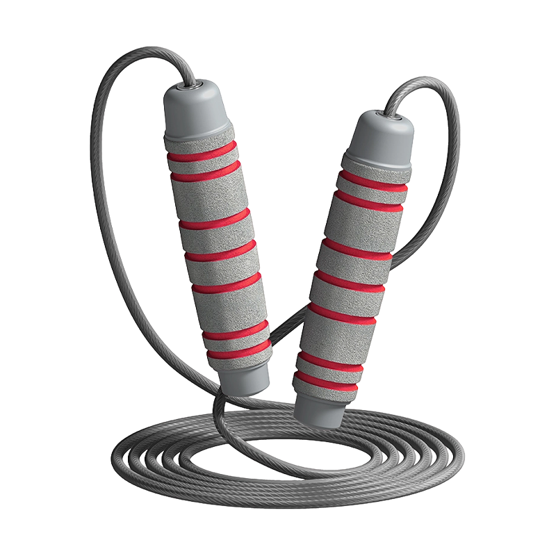 TS-3 Cuerda para saltar con mango de esponja en forma de tambor de 7 ranuras y color único para adultos