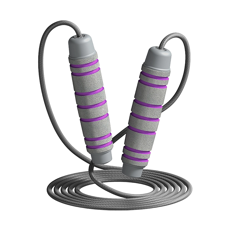 TS-3 Cuerda para saltar con mango de esponja en forma de tambor de 7 ranuras y color único para adultos