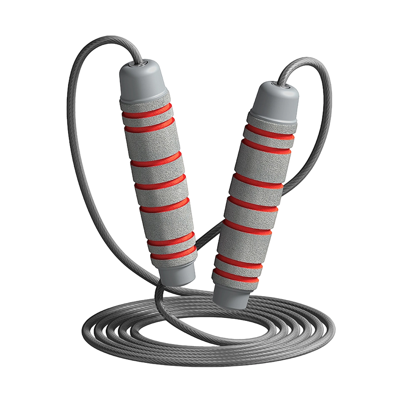 TS-3 Cuerda para saltar con mango de esponja en forma de tambor de 7 ranuras y color único para adultos