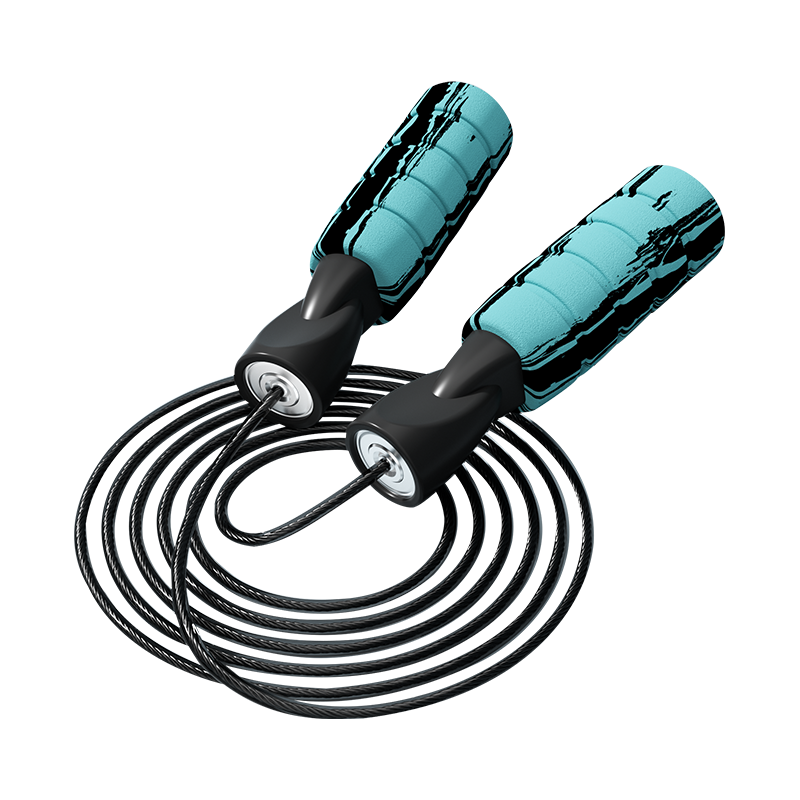 TS-4 Cuerda para saltar con mango de esponja de espuma en color grafiti o color único para adultos